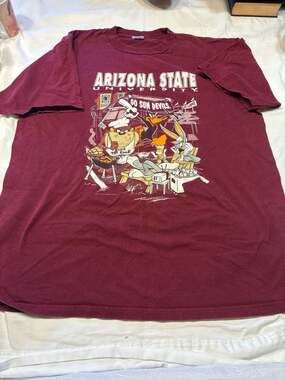 VTG 1994 Arizona State University Looney Tunes Velva Sheen T-Shirt XL Bugs Bunny